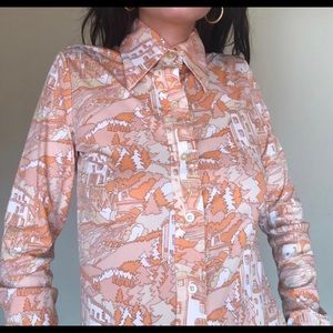Vintage 70s Button Up Blouse